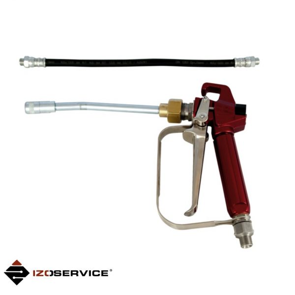 Injection gun with stiff nozzle and injection hose 30 cm
