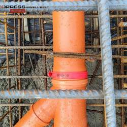 IZOPRESS swell belt on construction site IZOPRESS swell belt on construction site